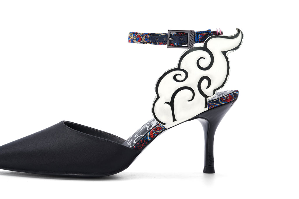 Ladies Satin Slingback Pumps 5300 Black - House of Avenues - Designer Shoes | 香港 | 女Ã? House of Avenues