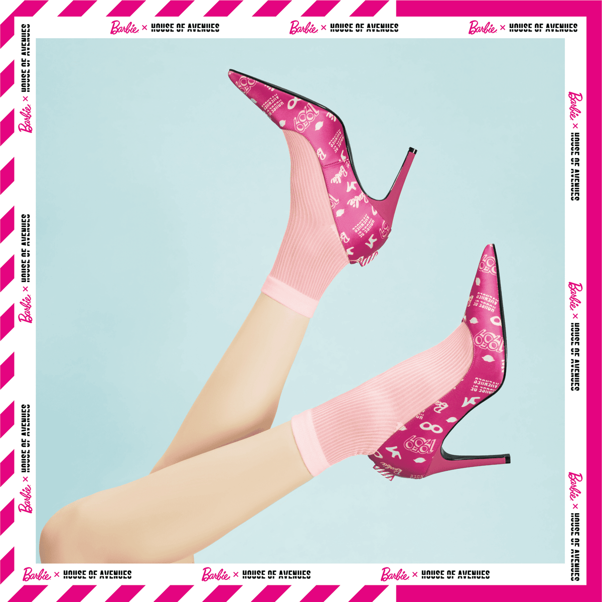 Barbie x House Of Avenues Ladies Allover Print Pinky Stiletto High Heel Pump 5333 House of Avenues