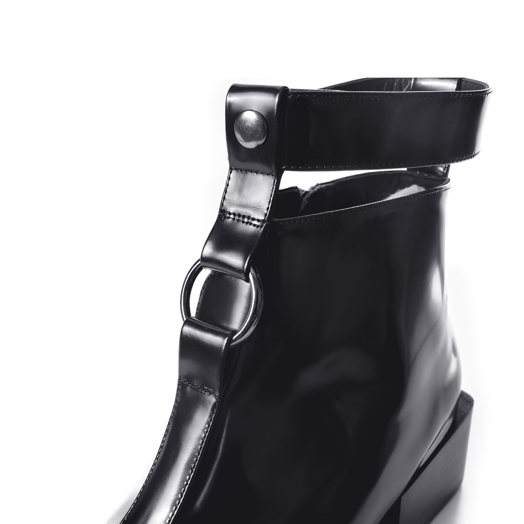 Hollow with Hoop Patent Ankle Bootie 4163 - House of Avenues - Designer Shoes | 香港 | 女Ã? House of Avenues