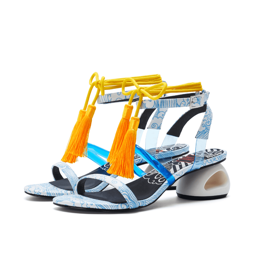 Ladies Tassel Strap Heel Sandal 5246 Light Blue - House of Avenues - Designer Shoes | 香港 | 女Ã? House of Avenues
