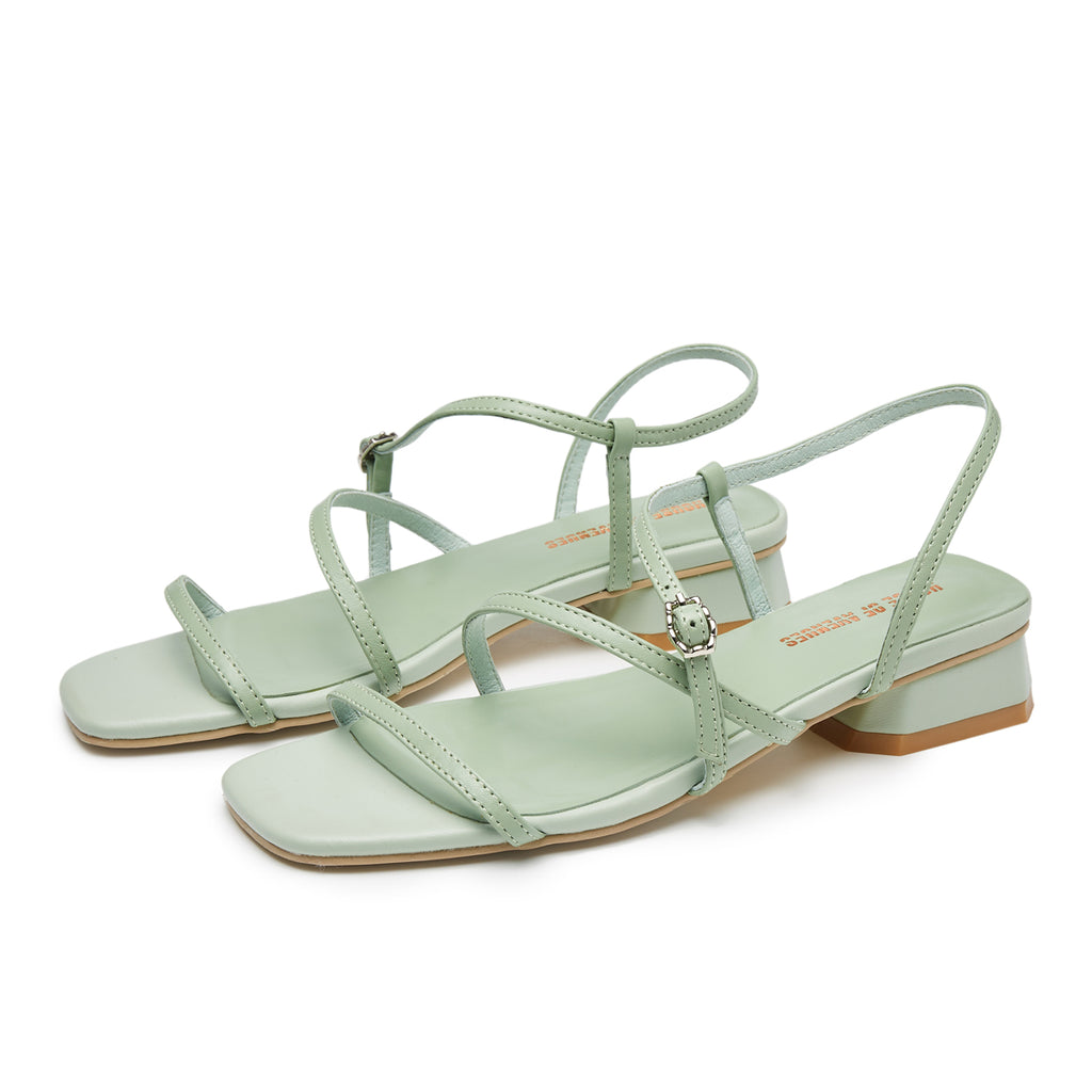 Ladies'  Sheep Skin Strap Flat Sandal 5770 Green - Designer Shoes | 香港 House of Avenues 女Ã?