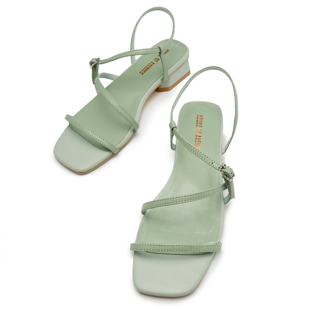 Ladies'  Sheep Skin Strap Flat Sandal 5770 Green - Designer Shoes | 香港 House of Avenues 女Ã?