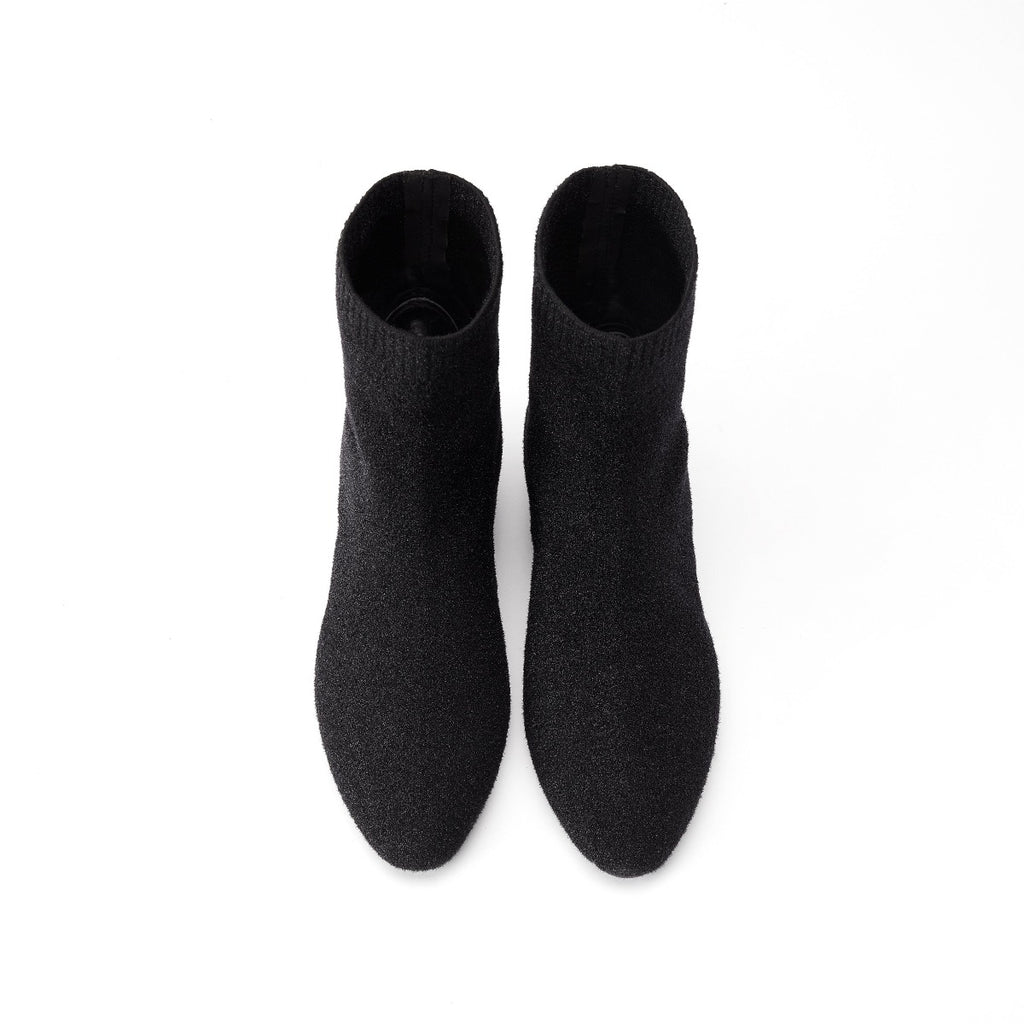 Malove Ladies' Wedge-Heel Wool Booties 5850 Black - House of Avenues - Designer Shoes | 香港 | 女Ã? House of Avenues