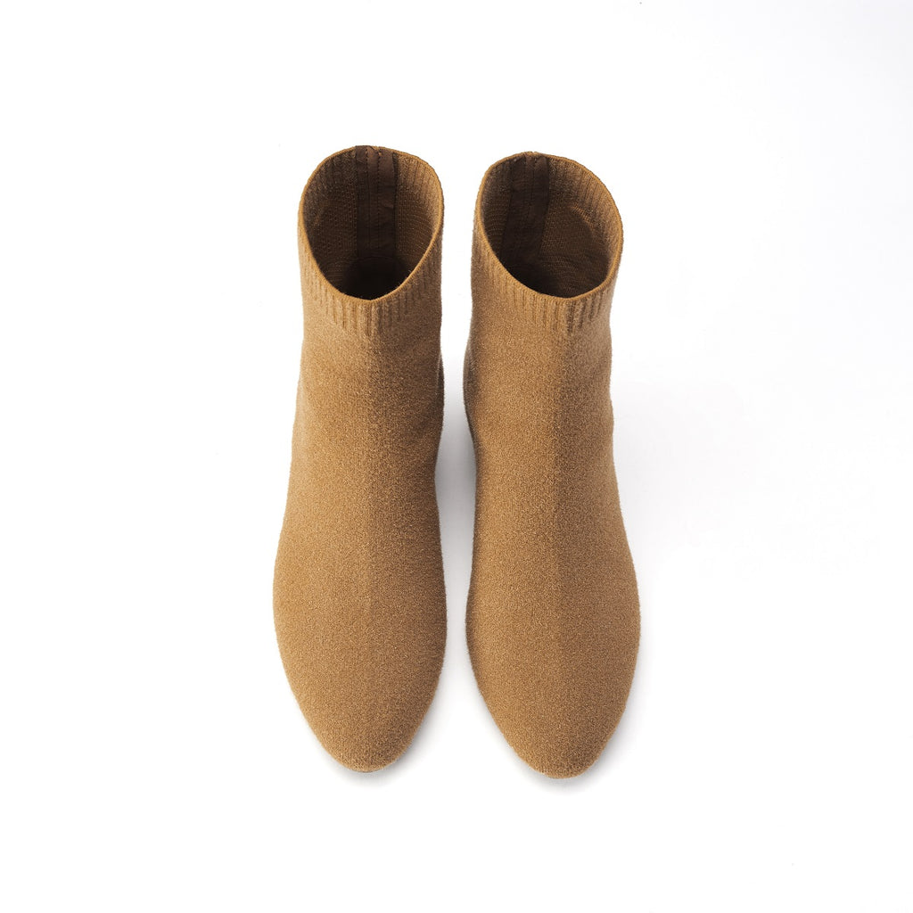 Malove Ladies' Wedge-Heel Wool Booties 5850 Camel - House of Avenues - Designer Shoes | 香港 | 女Ã? House of Avenues