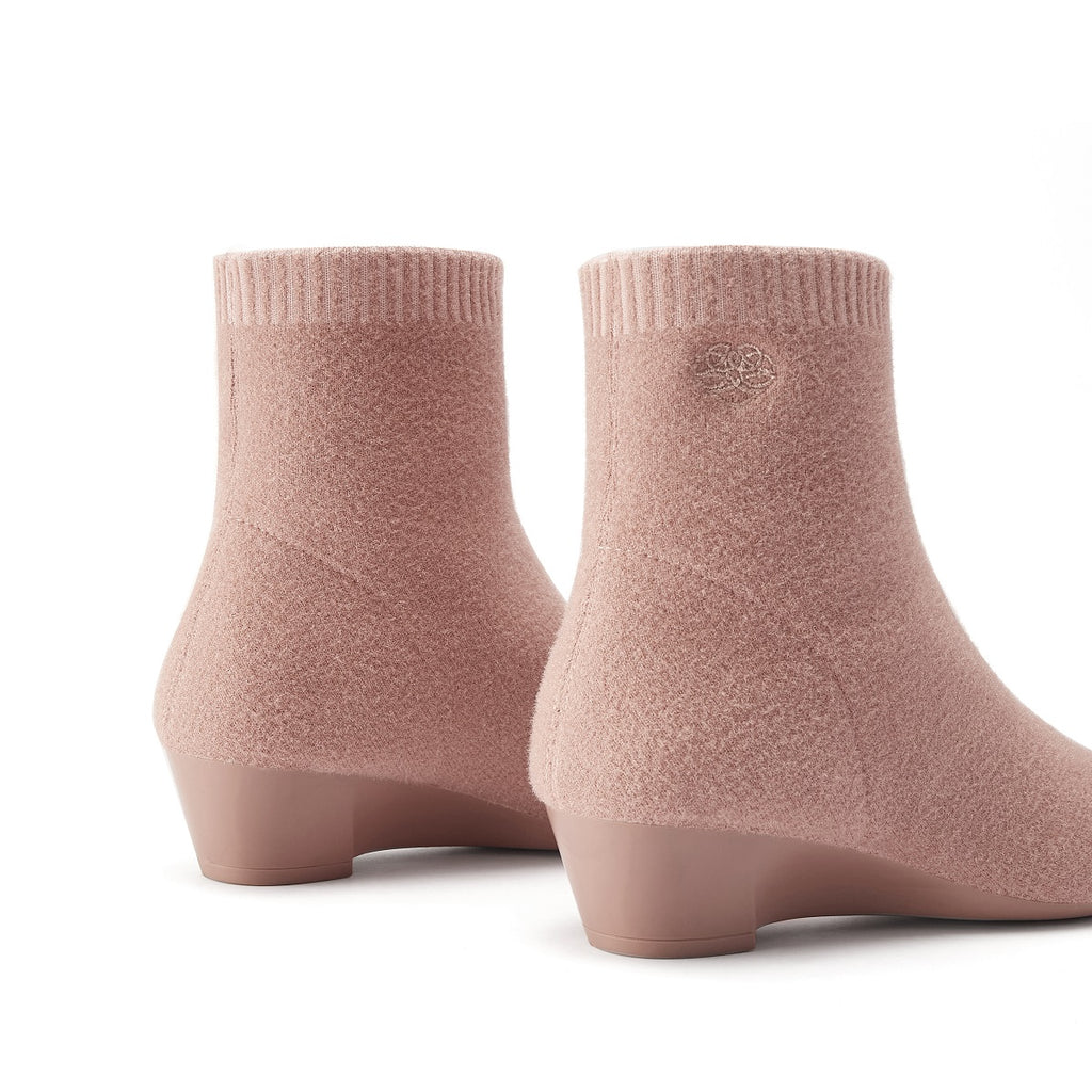 Malove Ladies' Wedge-Heel Wool Booties 5850 Pink - House of Avenues - Designer Shoes | 香港 | 女Ã? House of Avenues