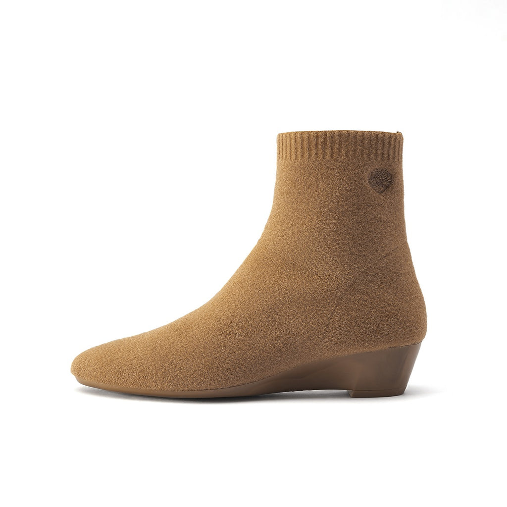 Malove Ladies' Wedge-Heel Wool Booties 5850 Camel - House of Avenues - Designer Shoes | 香港 | 女Ã? House of Avenues