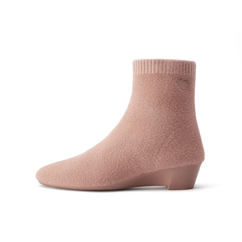 Malove Ladies' Wedge-Heel Wool Booties 5850 Pink - House of Avenues - Designer Shoes | 香港 | 女Ã? House of Avenues