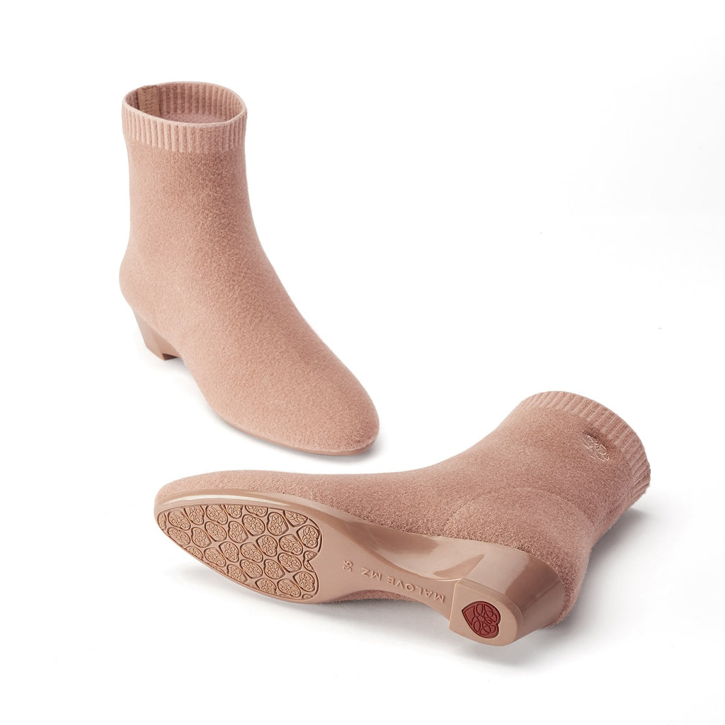 Malove Ladies' Wedge-Heel Wool Booties 5850 Pink - House of Avenues - Designer Shoes | 香港 | 女Ã? House of Avenues