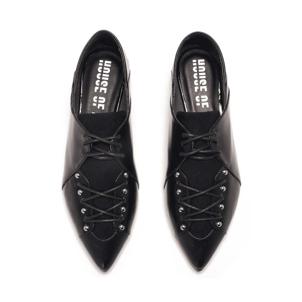 Ladies Studs Lace Up Oxford 5388 Black - House of Avenues - Designer Shoes | 香港 | 女Ã? House of Avenues