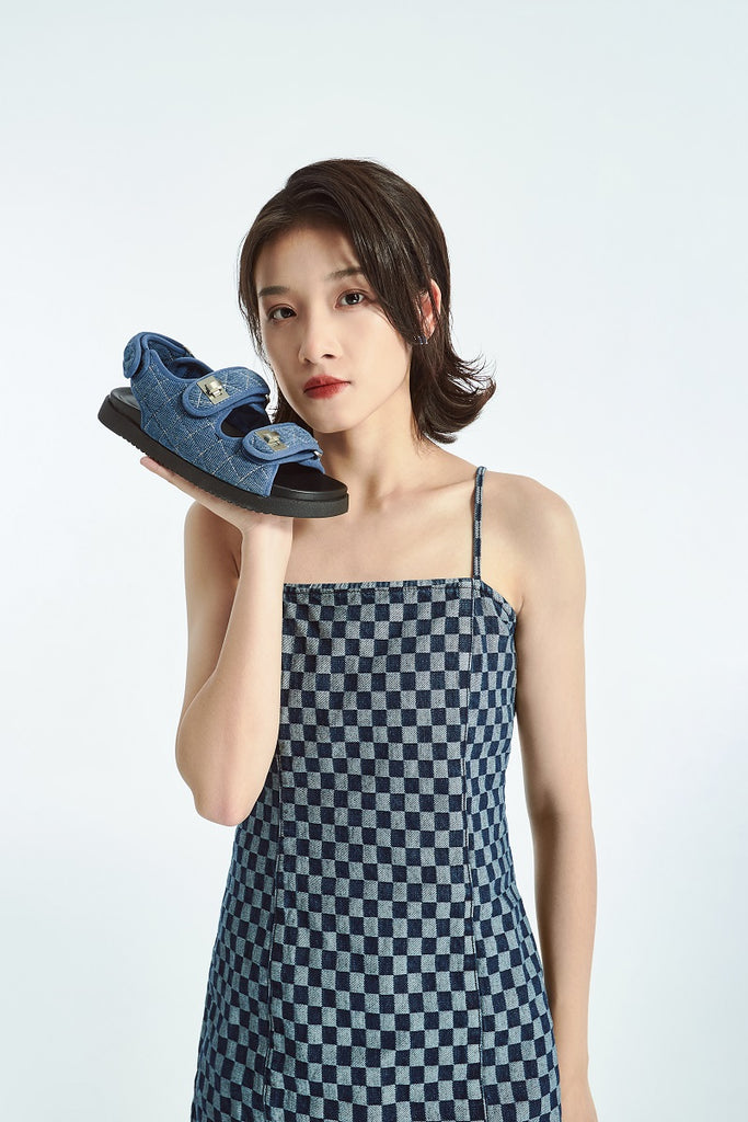Denim Chunky Sandal 5704 Blue - Designer Shoes | 香港 House of Avenues 女Ã?