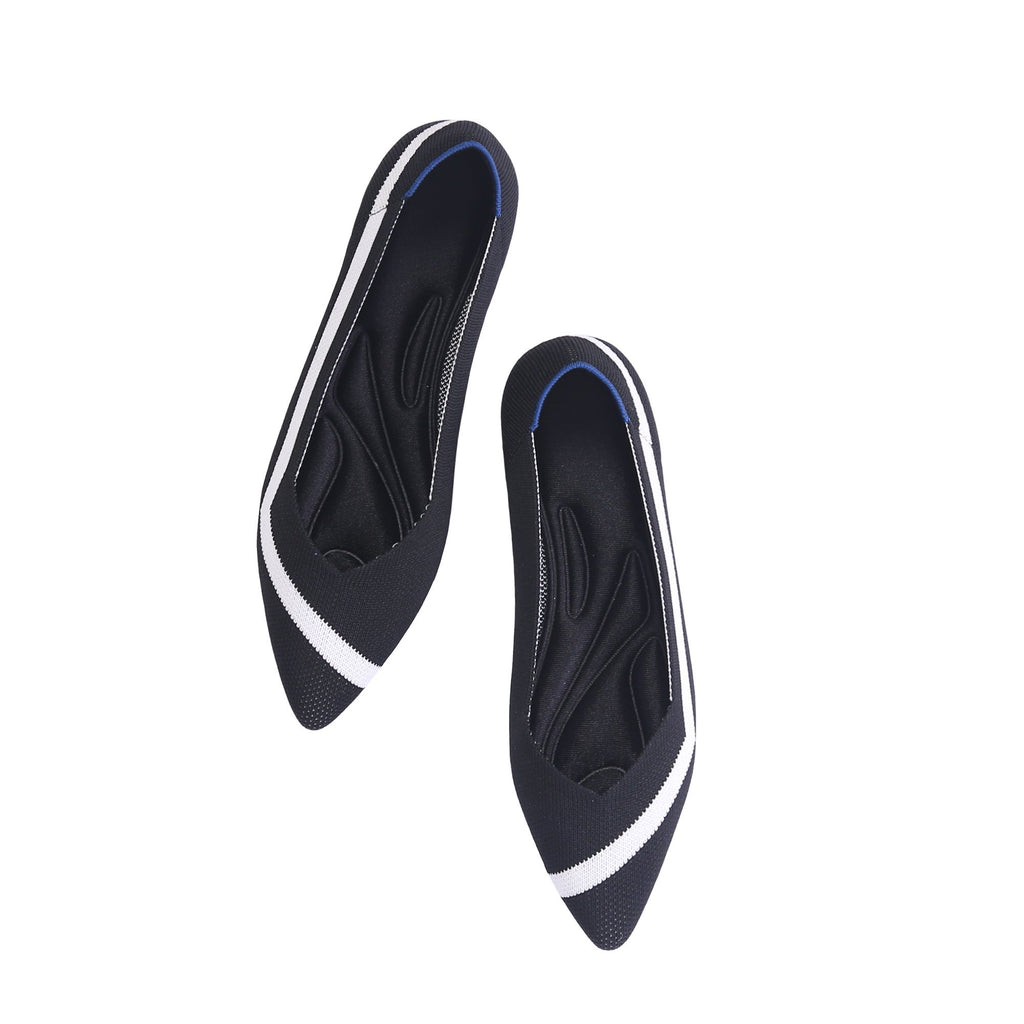 Malove Ladies' Basics Spripe Flats 5640 Black - House of Avenues - Designer Shoes | 香港 | 女Ã? House of Avenues