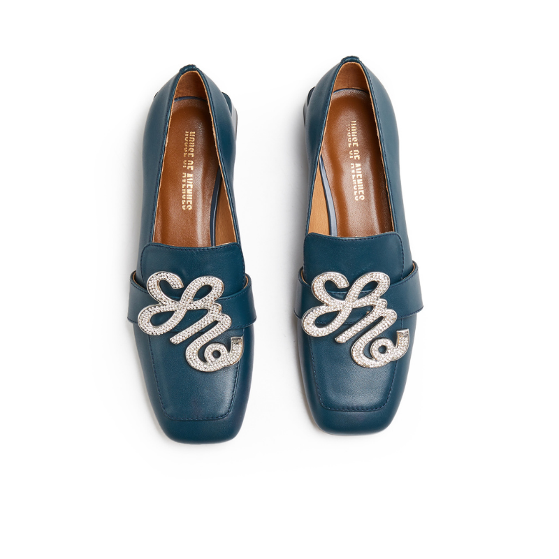 Ladies Square Toe Retro Loafer 5552 Navy - House of Avenues - Designer Shoes | 香港 | 女Ã? House of Avenues