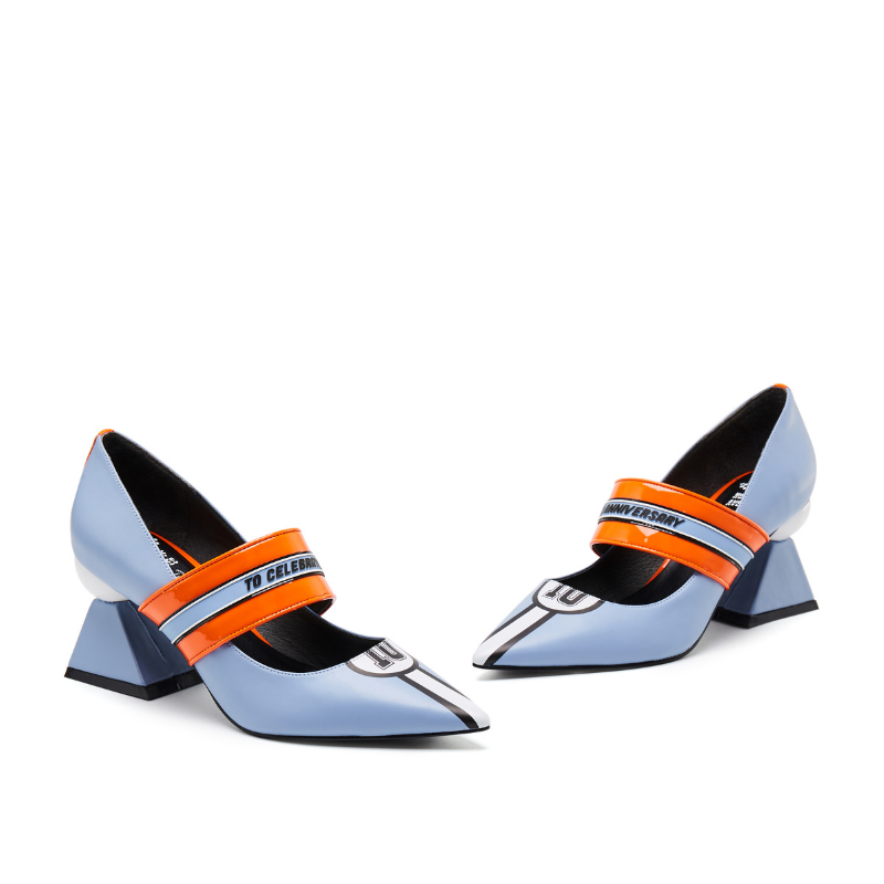 Color Block Mary Jane Pumps 5541 Light Blue - House of Avenues - Designer Shoes | 香港 | 女Ã? House of Avenues