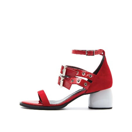Ladies' Eyelet Straps Heel Sandal 4452 Red - House of Avenues - Designer Shoes | 香港 | 女Ã? House of Avenues