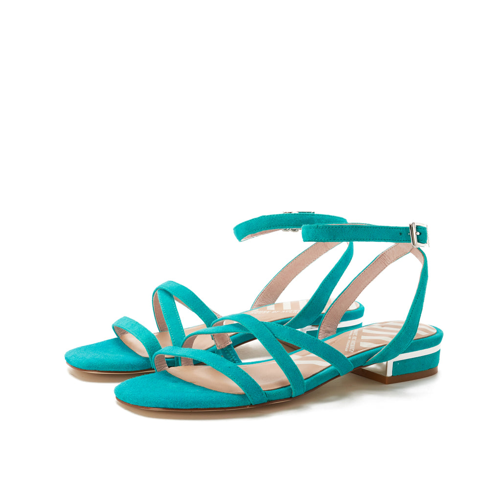Ladies Strappy Flat Sandal 5320 Teal - House of Avenues - Designer Shoes | 香港 | 女Ã? House of Avenues