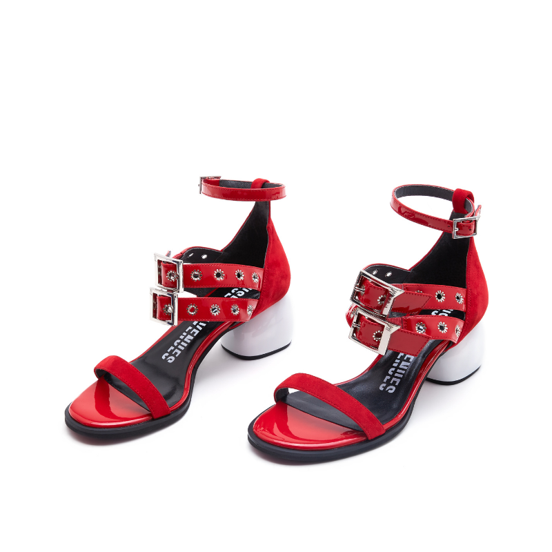 Ladies' Eyelet Straps Heel Sandal 4452 Red - House of Avenues - Designer Shoes | 香港 | 女Ã? House of Avenues