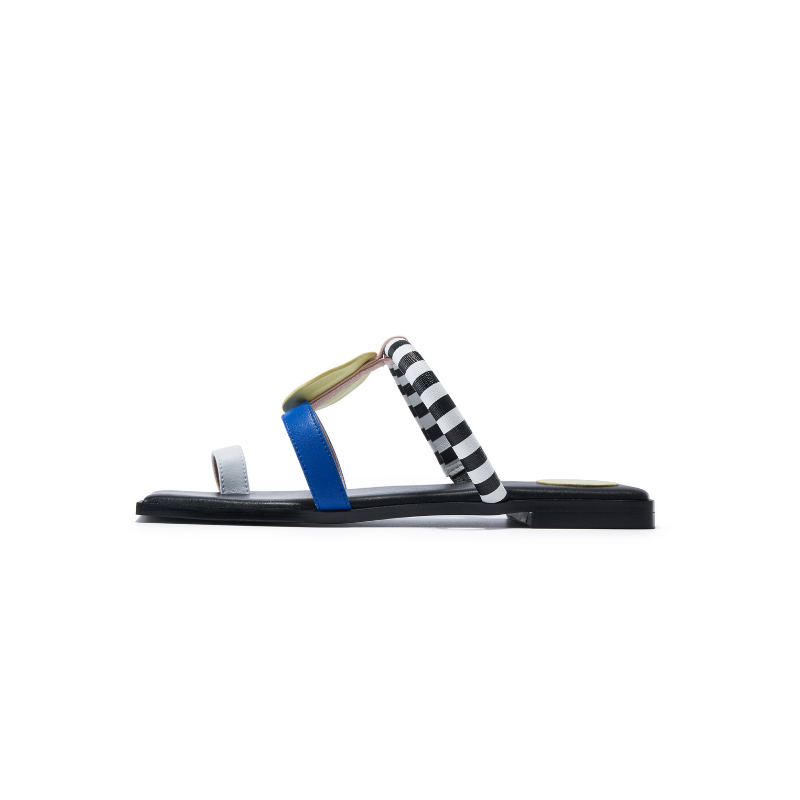 Color Blocking Flat Sandal 5621 Black - House of Avenues - Designer Shoes | 香港 | 女Ã? House of Avenues