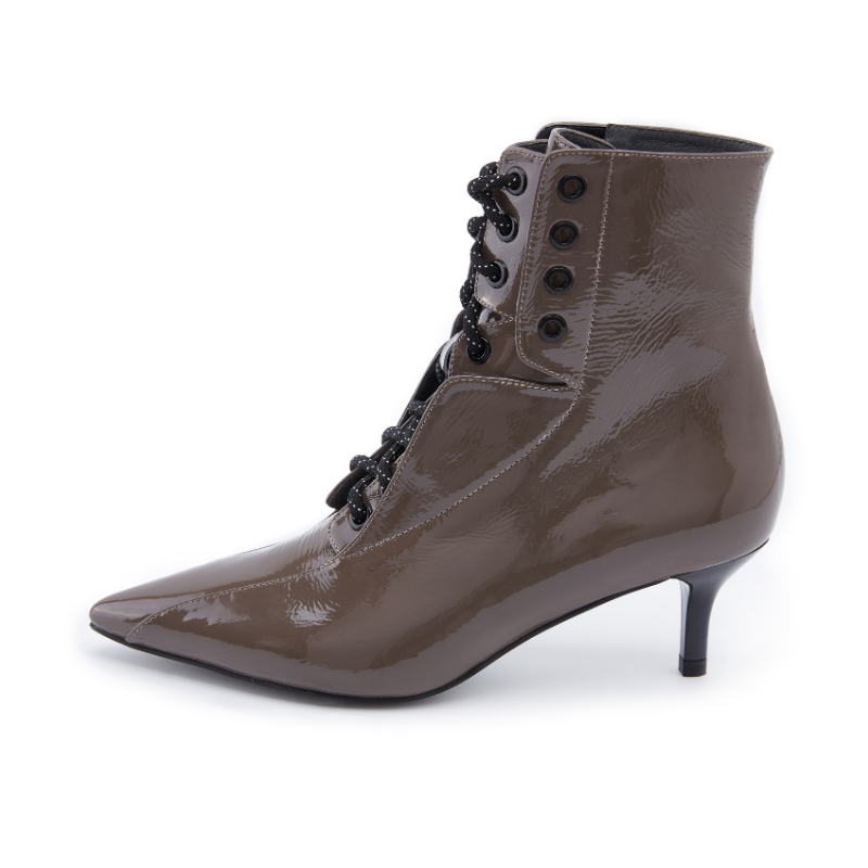 Ladies Retro Lace Up Bootie 5164 Taupe - House of Avenues - Designer Shoes | 香港 | 女Ã? House of Avenues