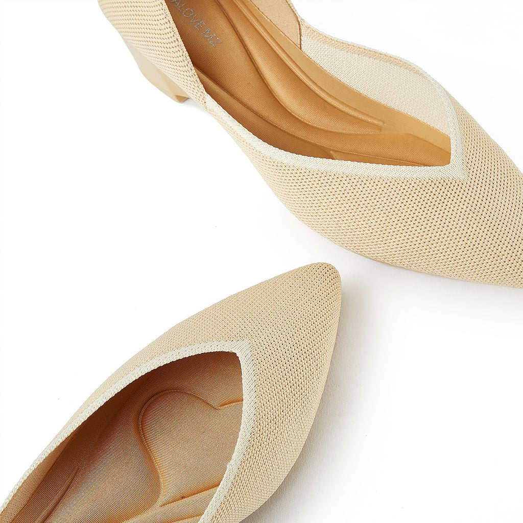Malove Ladies' Colorblock Wedge Heel Pump 5762 Beige - Designer Shoes | 香港 House of Avenues 女é?