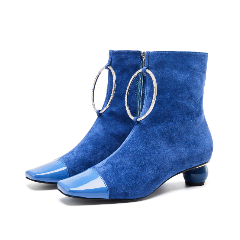 Ladies Ring Ankle Boots 5590 Blue House of Avenues