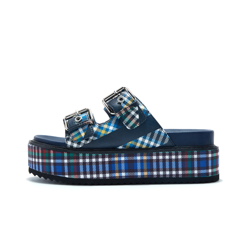 Ladies Check Pattern Platform Beach Sandal 4483 - House of Avenues - Designer Shoes | 香港 | 女Ã? House of Avenues