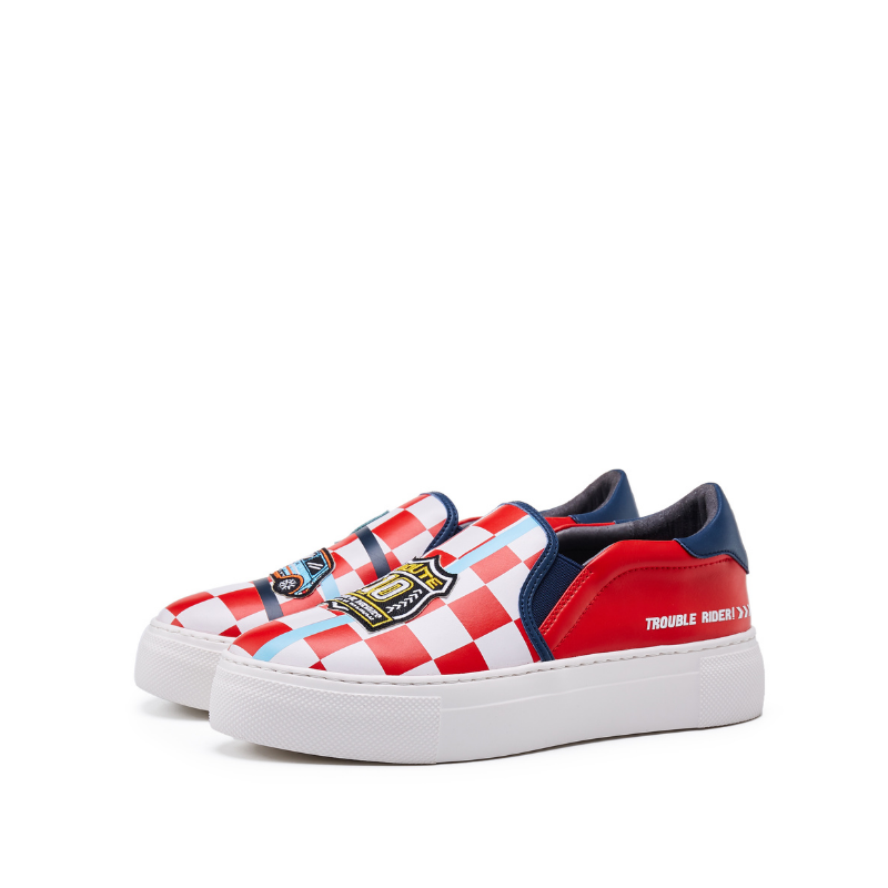 Rider Pattern Casual Canvas Slipon 5544 Red - House of Avenues - Designer Shoes | 香港 | 女Ã? House of Avenues