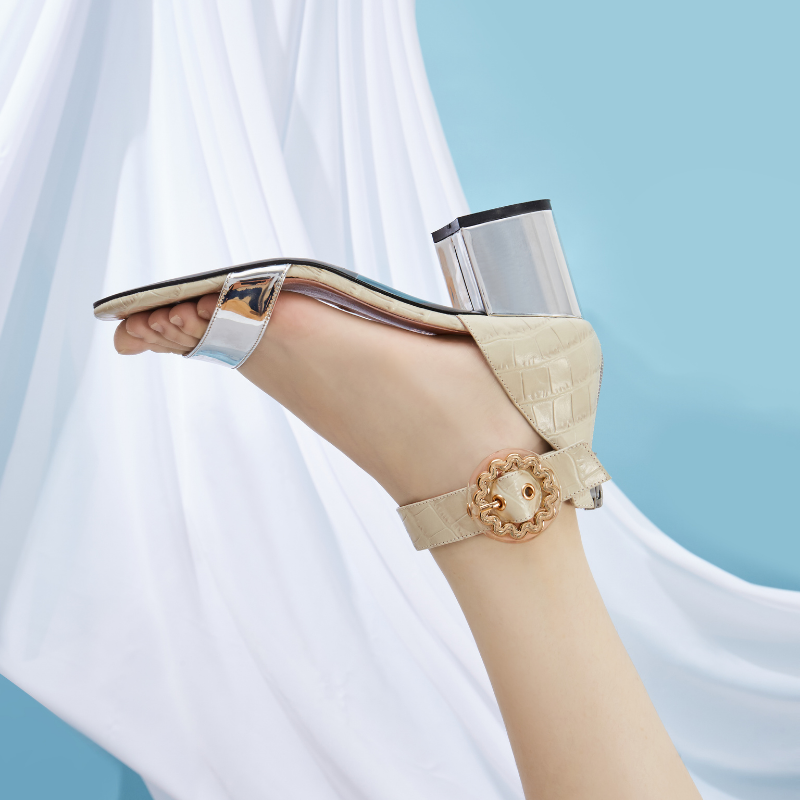 SEA YOU SOON CROC EMBOSSED HEEL SANDAL 5538 BEIGE - House of Avenues - Designer Shoes | 香港 | 女Ã? House of Avenues