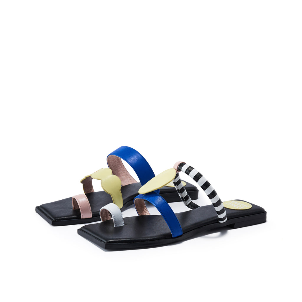Color Blocking Flat Sandal 5621 Black - House of Avenues - Designer Shoes | 香港 | 女Ã? House of Avenues