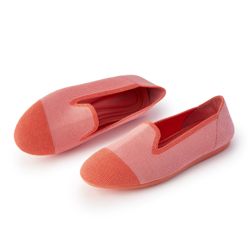 Malove Ladies' Colorblock Mixed Metal Yarn Flats 5808 Coral - Designer Shoes | 香港 House of Avenues 女é?