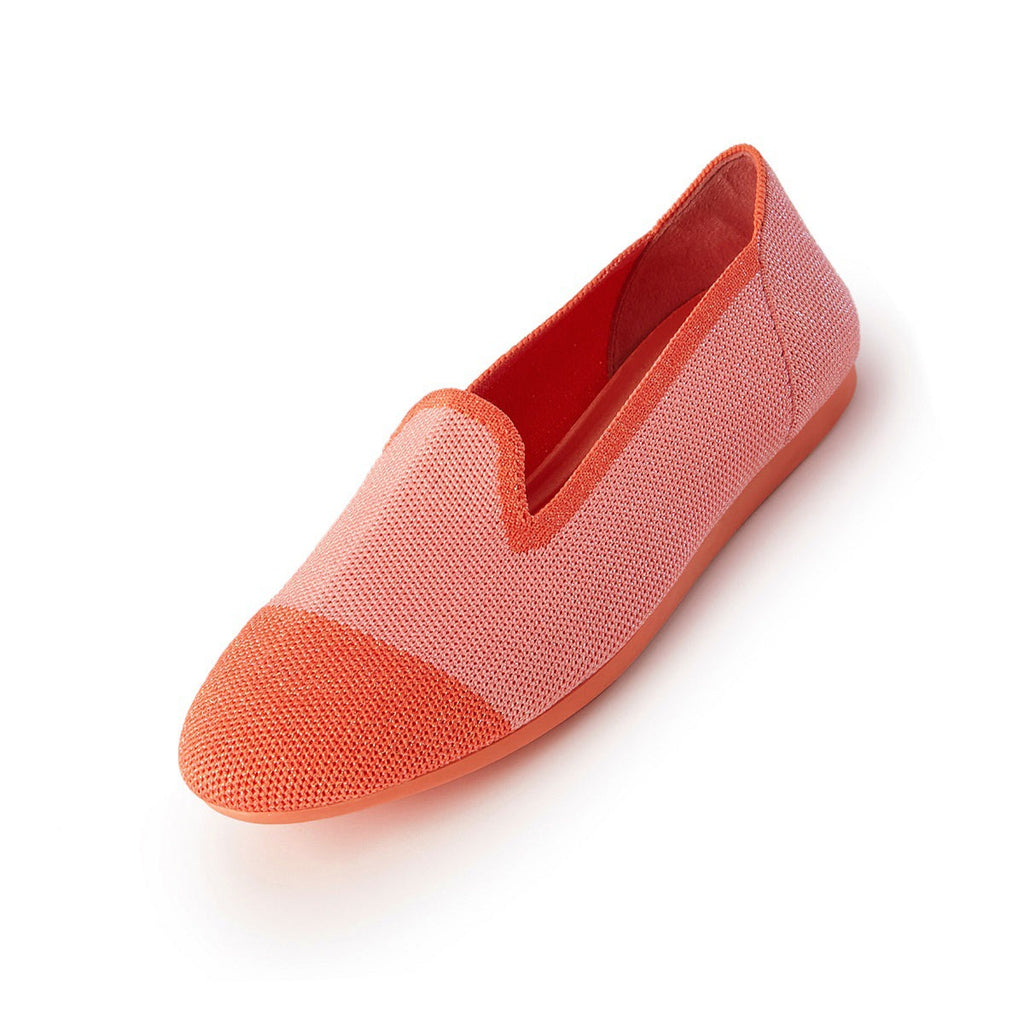 Malove Ladies' Colorblock Mixed Metal Yarn Flats 5808 Coral - Designer Shoes | 香港 House of Avenues 女é?