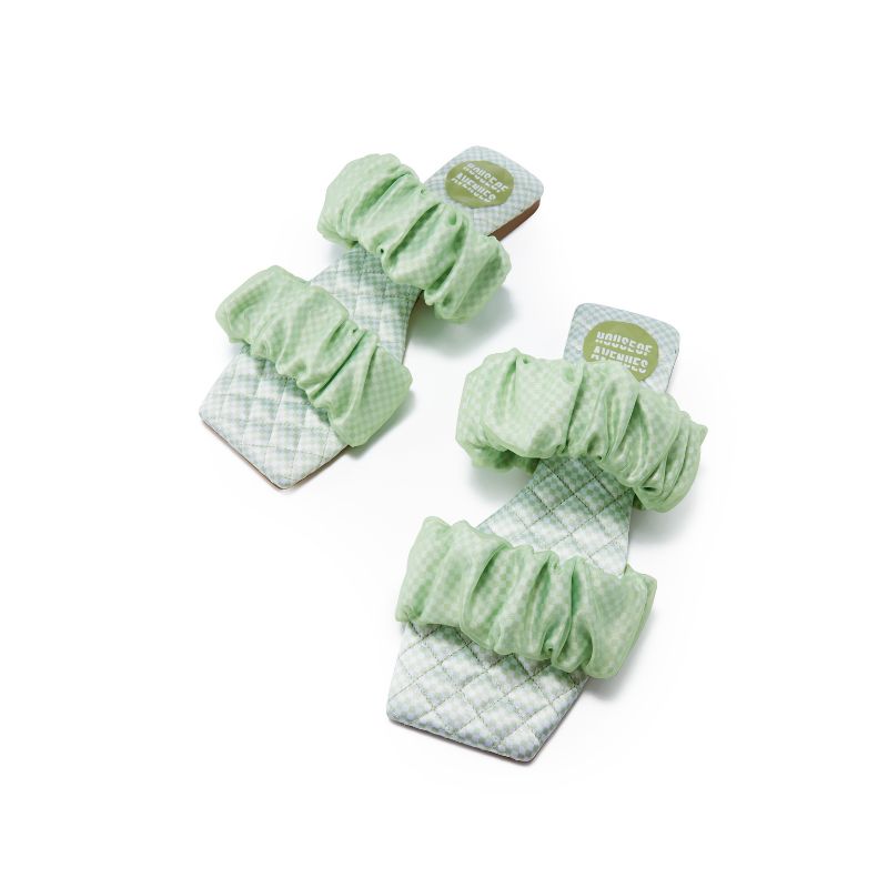 Satin Goldfish Print Flat Sandal 5619 Green - House of Avenues - Designer Shoes | 香港 | 女Ã? House of Avenues