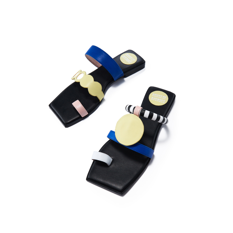 Color Blocking Flat Sandal 5621 Black - House of Avenues - Designer Shoes | 香港 | 女Ã? House of Avenues