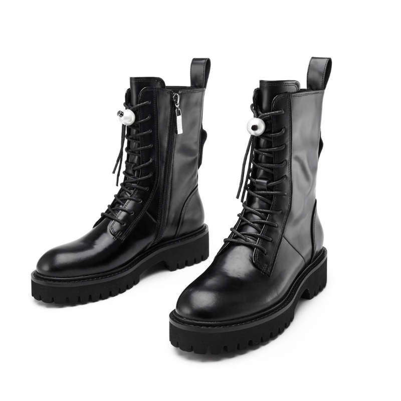 Ladies Lace Up Leather Military Boot 5563 - House of Avenues - Designer Shoes | 香港 | 女Ã? House of Avenues