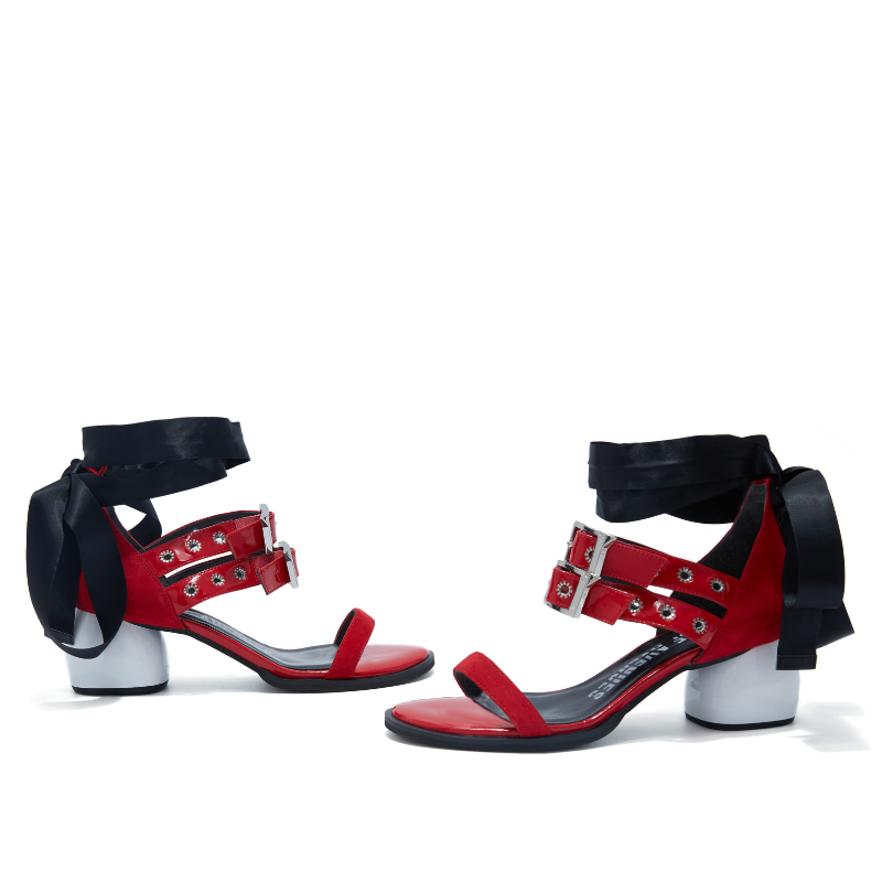 Ladies' Eyelet Straps Heel Sandal 4452 Red - House of Avenues - Designer Shoes | 香港 | 女Ã? House of Avenues