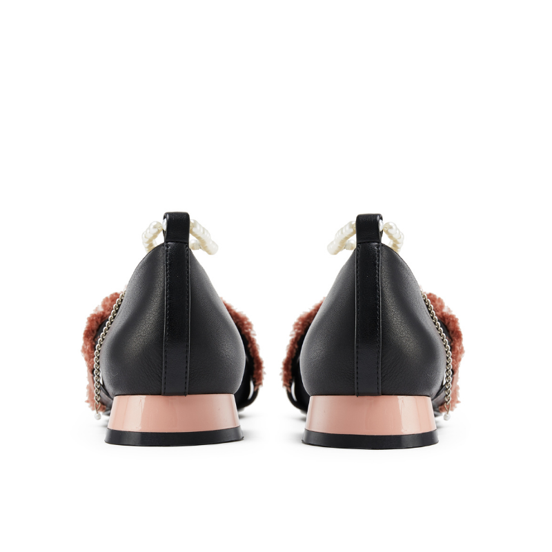 Ladies Pearl Ankle Strap Low Heel Pumps 5574 Black - House of Avenues - Designer Shoes | 香港 | 女Ã? House of Avenues
