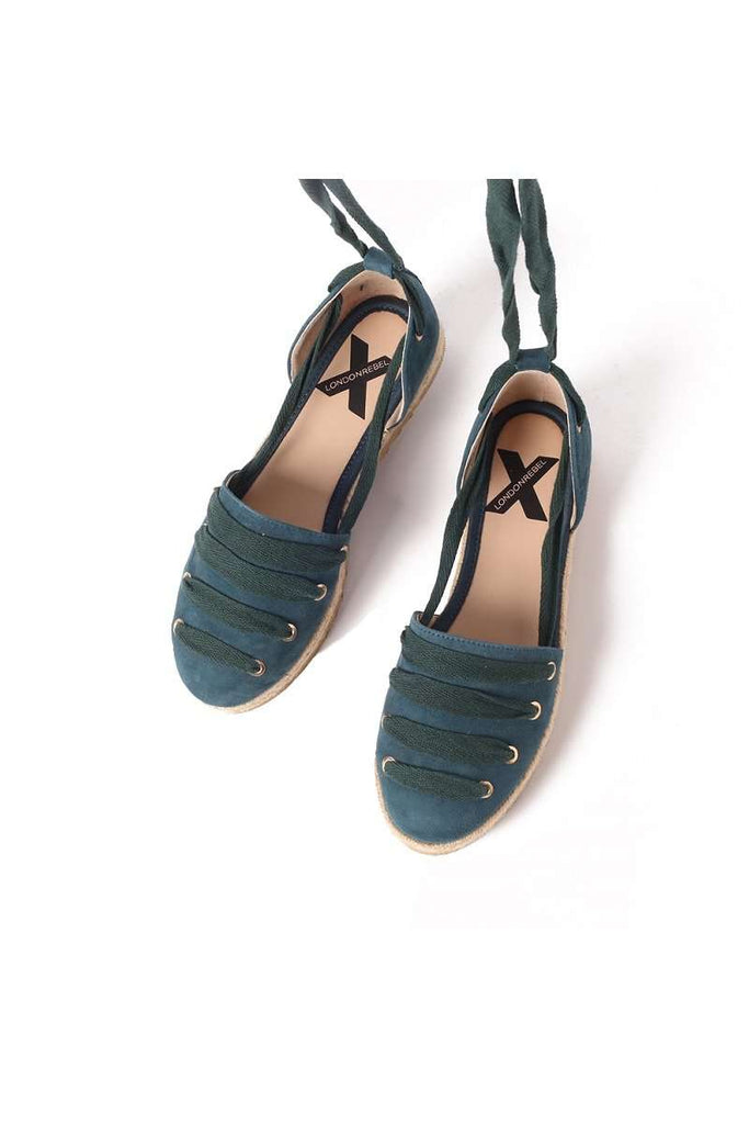 Ladies Canvas Pom Pom Lace Up Espadrille 5036 Red - House of Avenues - Designer Shoes | 香港 | 女Ã? House of Avenues