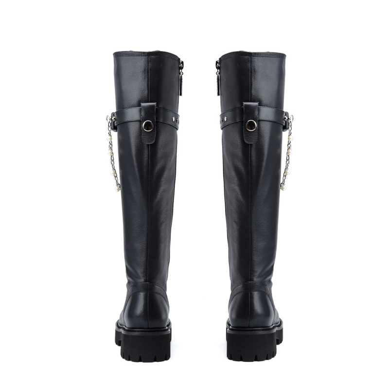 Ladies Pearl Chain Combat Boot 5564 - House of Avenues - Designer Shoes | 香港 | 女Ã? House of Avenues