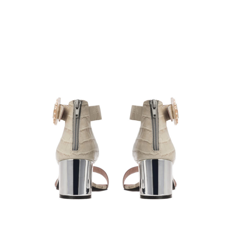 SEA YOU SOON CROC EMBOSSED HEEL SANDAL 5538 BEIGE - House of Avenues - Designer Shoes | 香港 | 女Ã? House of Avenues