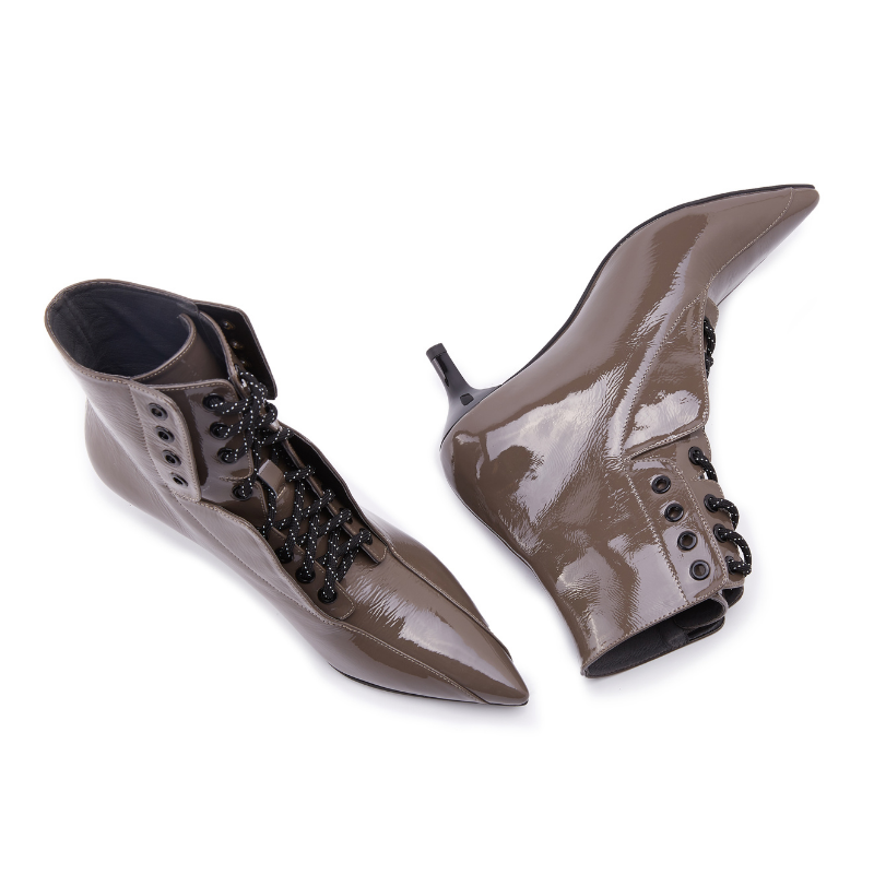 Ladies Retro Lace Up Bootie 5164 Taupe - House of Avenues - Designer Shoes | 香港 | 女Ã? House of Avenues