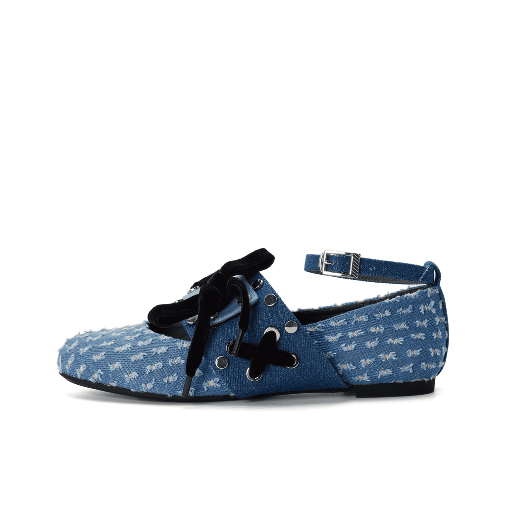 Ladies Ballerina Flat Pumps 4156 Blue - House of Avenues - Designer Shoes | 香港 | 女Ã? House of Avenues