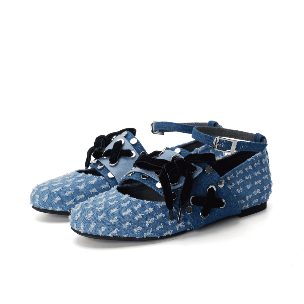 Ladies Ballerina Flat Pumps 4156 Blue - House of Avenues - Designer Shoes | 香港 | 女Ã? House of Avenues