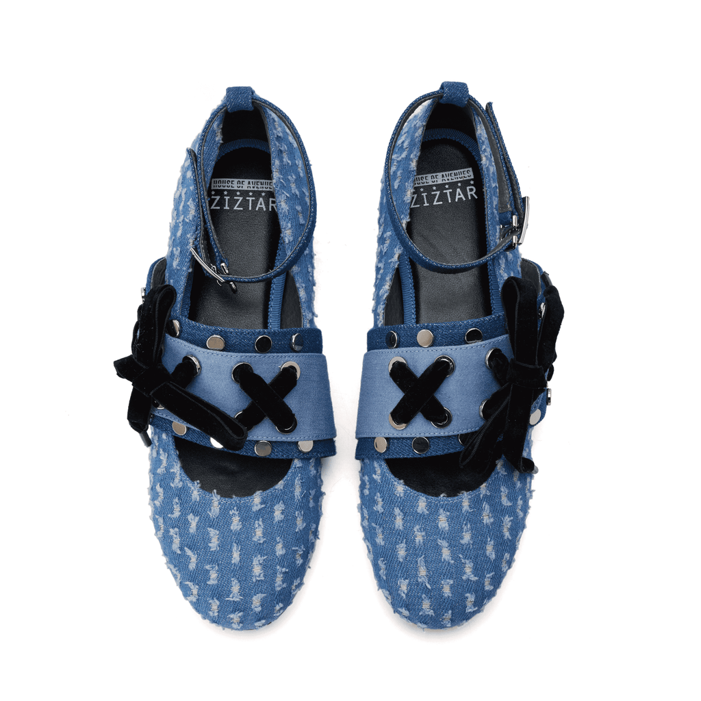 Ladies Ballerina Flat Pumps 4156 Blue - House of Avenues - Designer Shoes | 香港 | 女Ã? House of Avenues