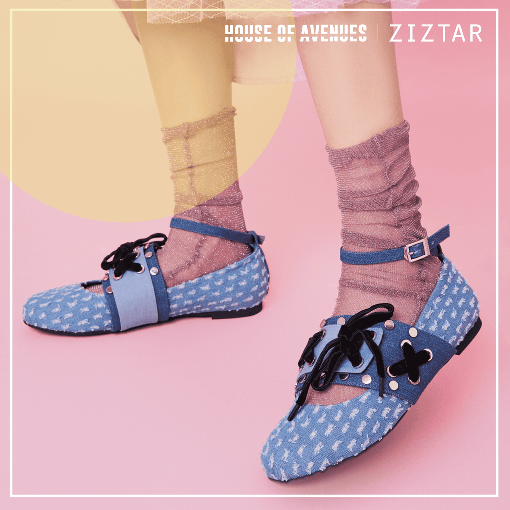 Ladies Ballerina Flat Pumps 4156 Blue - House of Avenues - Designer Shoes | 香港 | 女Ã? House of Avenues