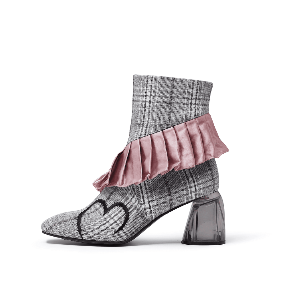 Ladies Ruffle Bootie 4158 LIGHT GREY - House of Avenues - Designer Shoes | 香港 | 女Ã? House of Avenues