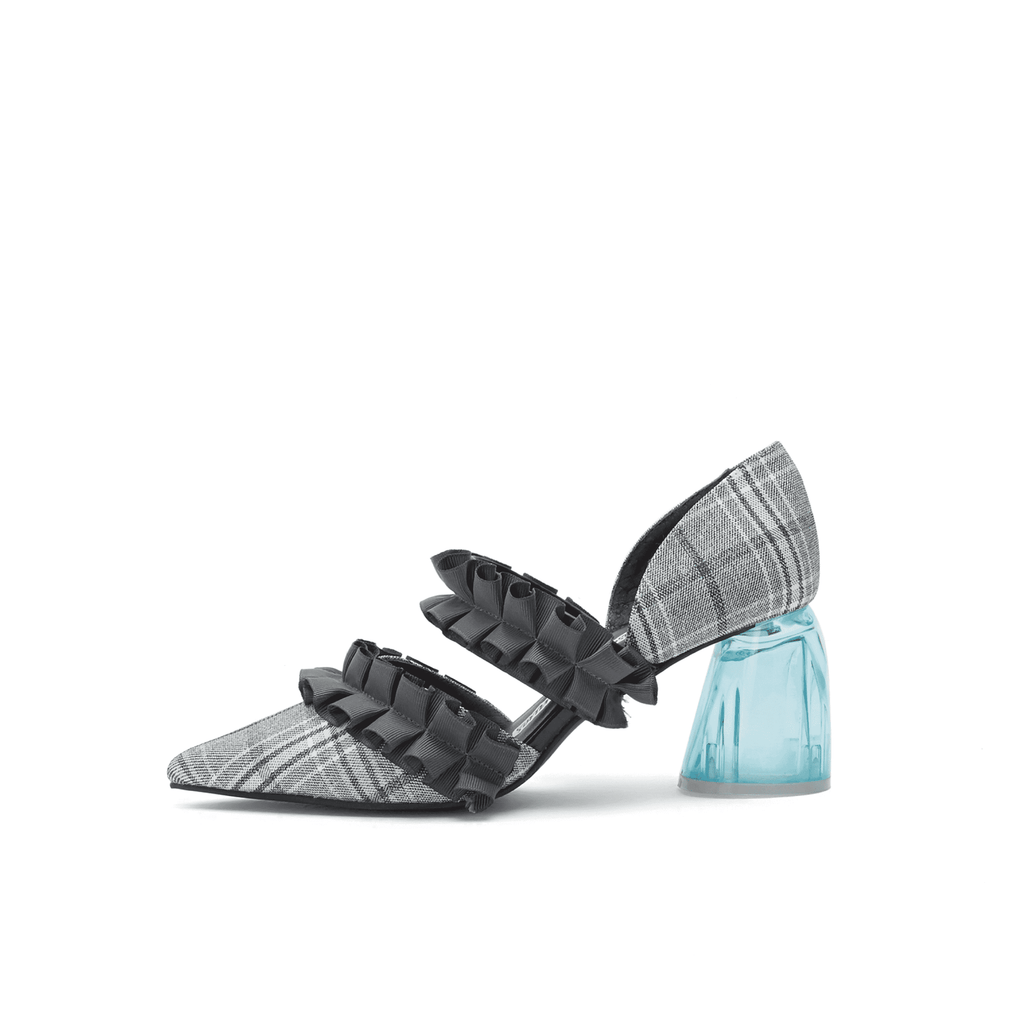 Ladies' Mary Jane Pumps Feat. Ruffle Bands 4162 Grey - House of Avenues - Designer Shoes | 香港 | 女Ã? House of Avenues