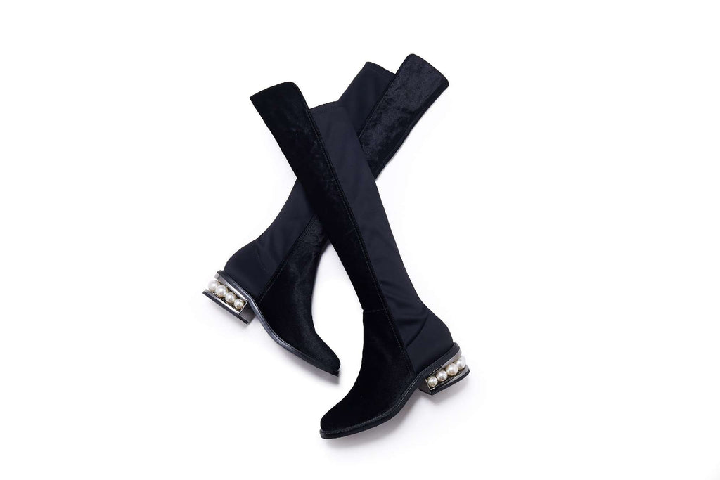 Ladies Stretchable Overknee Low Heel Boot s 4305 - House of Avenues - Designer Shoes | 香港 | 女Ã? House of Avenues