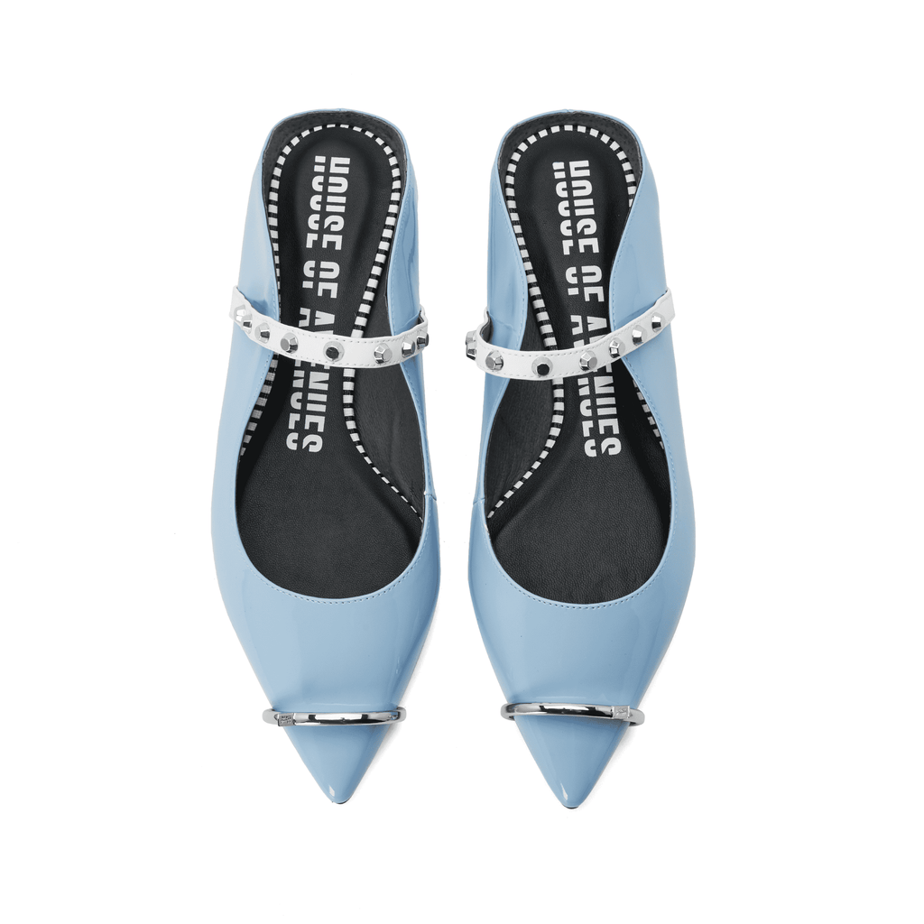 Ladies Ring Toe Flat Mule 4396 Light Blue - House of Avenues - Designer Shoes | 香港 | 女Ã? House of Avenues