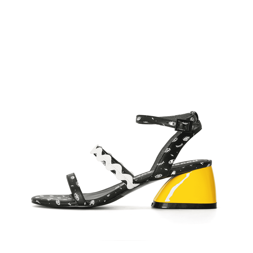 Ladies Overall Printed Heel Sandal 4453 Black - House of Avenues - Designer Shoes | 香港 | 女Ã? House of Avenues