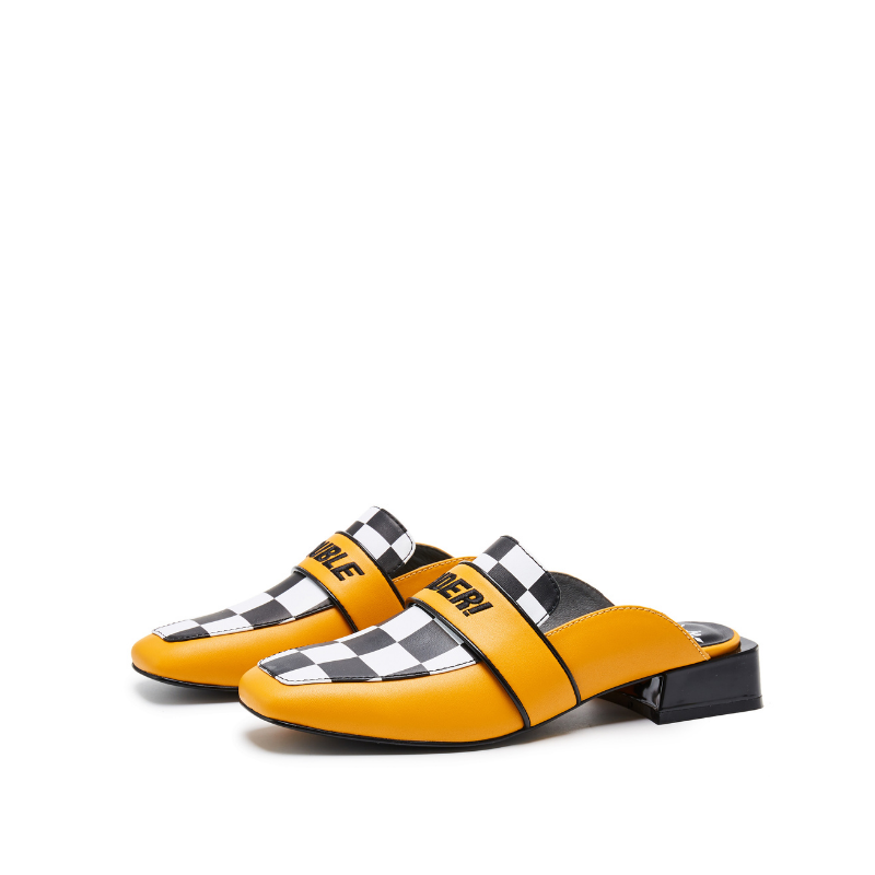 Rider Pattern Mule 5543 Yellow - House of Avenues - Designer Shoes | 香港 | 女Ã? House of Avenues