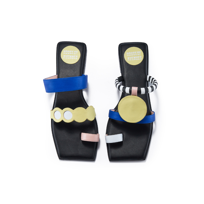 Color Blocking Flat Sandal 5621 Black - House of Avenues - Designer Shoes | 香港 | 女Ã? House of Avenues